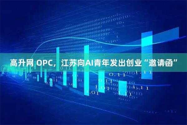 高升网 OPC，江苏向AI青年发出创业“邀请函”