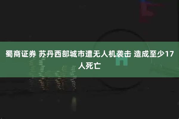 蜀商证券 苏丹西部城市遭无人机袭击 造成至少17人死亡